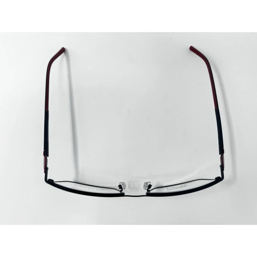 Morel Lightec 30215L 58-18-145 Stainless Steel Eyeglass Frames Black/Red France